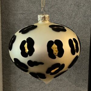 Leopard Gold and Black Holiday Ornament